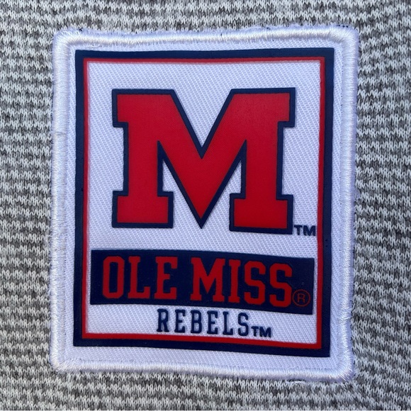 Champion Ole Miss Rebels Grey/White 1/4-Zip Fleece Pullover XL - Picture 4 of 13